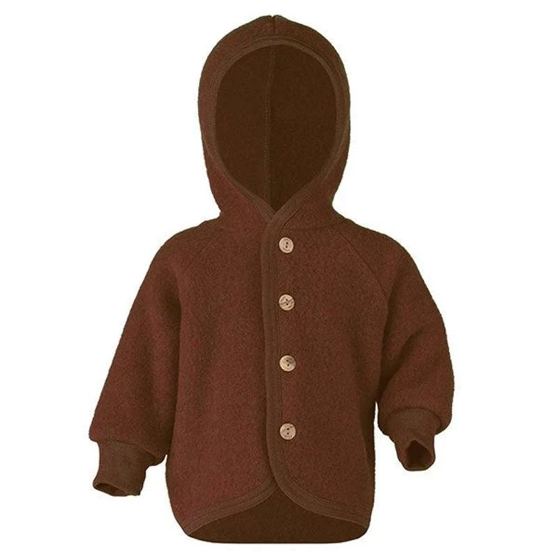 Engel Natur Baby Jacket - Wool Плюшено флис Hood - Cinnamon Melange