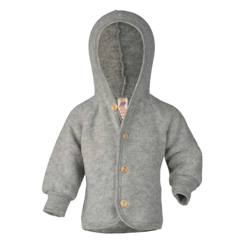 Engel Natur Baby Jacket - Wool Поларен флис Hood - Grey Melange