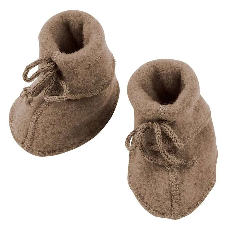 Хипоалергенна Engel Natur Baby Booties - Pure Wool Поларен флис - Walnut Melange