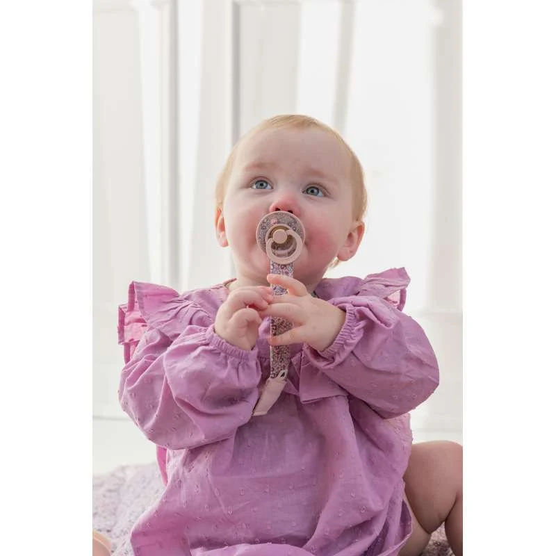 BIBS Accessories - Bandana Bib and Pacifier Clip - Liberty - Chamomile Lawn/Violet Sky