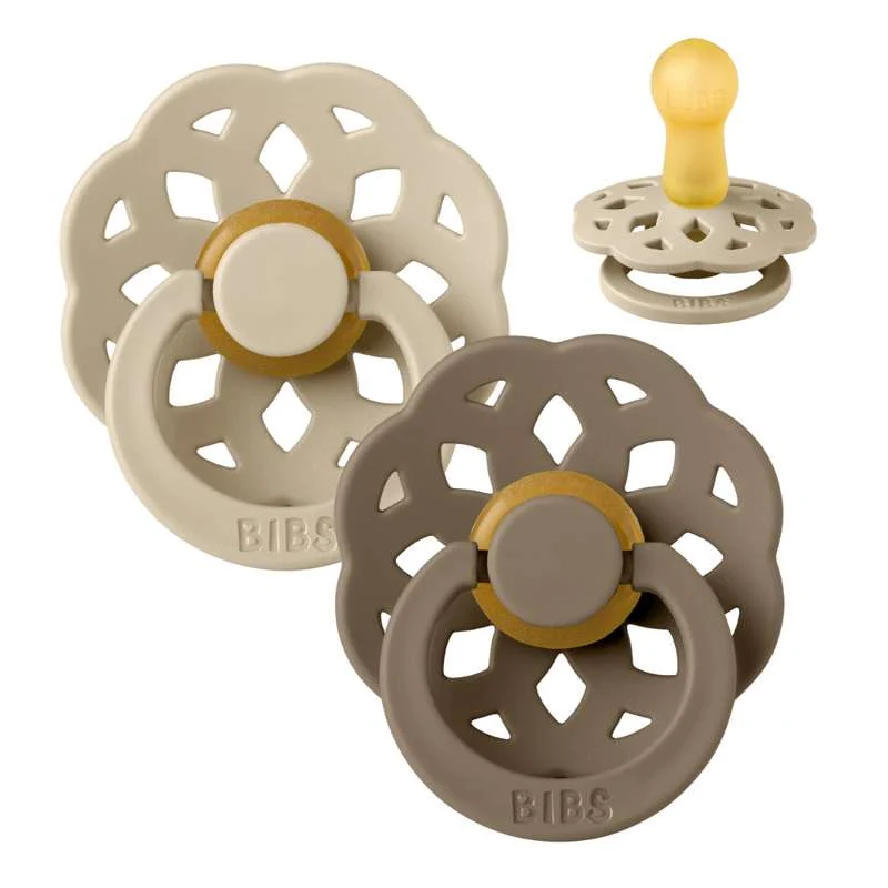 Bibs Boheme Pacifier - 2-Pack - sz. 2 - natural rubberized - Vanilla/Dark Oak