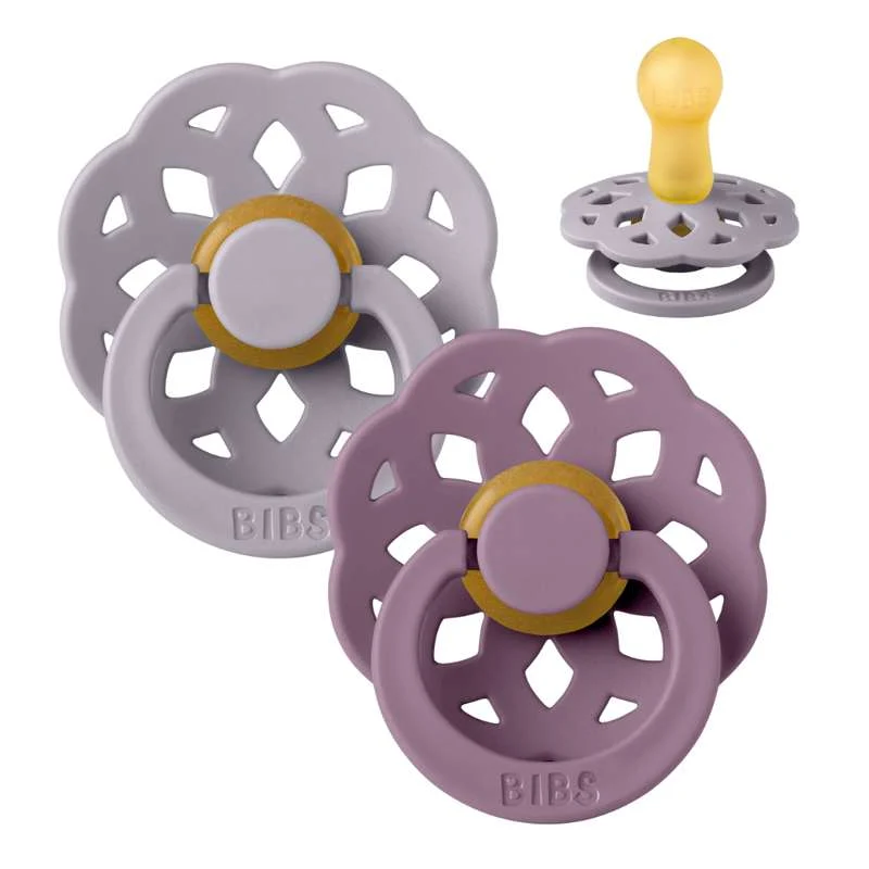 Bibs Boheme Pacifier - 2-Pack - sz. 2 - natural tpr - Fossil Grey/Mauve