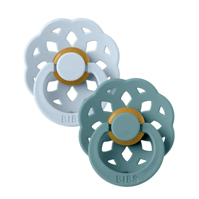 Bibs Boheme Pacifier - 2-Pack - sz. 2 - natural tpr - Baby Blue/Island Sea