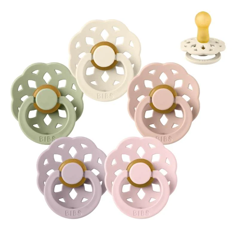 BIBS Round Boheme Pacifier - Sample pack - 5 pcs. - sz. 2 - Springtime Paris