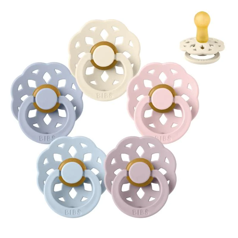 BIBS Round Boheme Pacifier - Sample pack - 5 pcs. - sz. 2 - Babyshower Collection