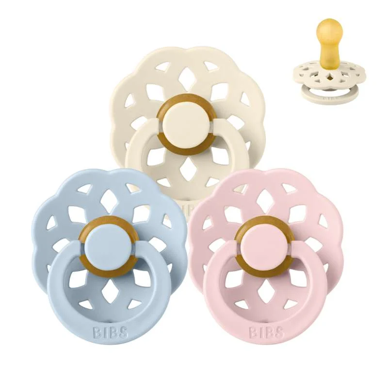 BIBS Round Boheme Pacifier - Sample pack - 3 pcs. - sz. 2 - Babyshower Collection