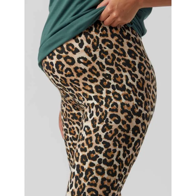 Mamalicious MLSANNI Graviditets-Leggings - 2-pak - Sort/Leopard Xs