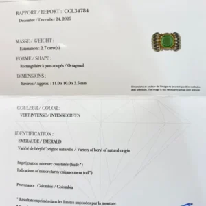 Старинен пръстен от жълто злато 18 карата и колумбийски изумруд