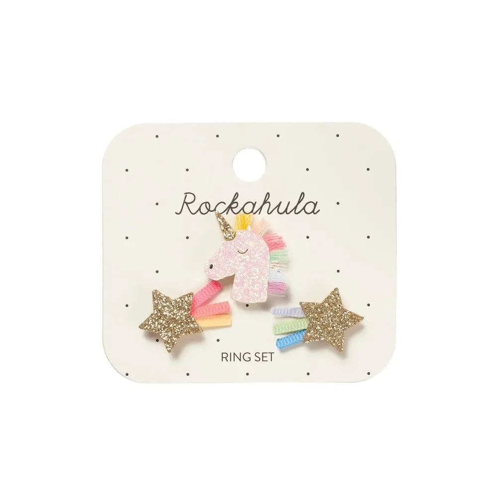 Rockahula Комплект пръстени с еднорог дъга