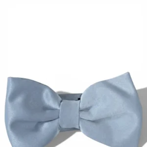 Classic Adjustable Blue Satin Bow Tie Elegant Occasions