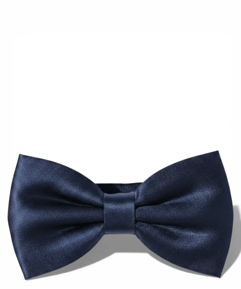 Classic Adjustable Blue Satin Bow Tie Elegant Occasions