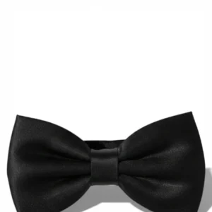 Classic Black Adjustable Satin Bow Tie Men