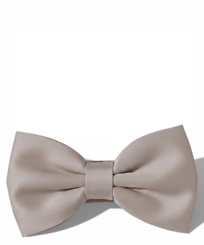 Classic Grey Satin Bow Tie Elegant Occasions