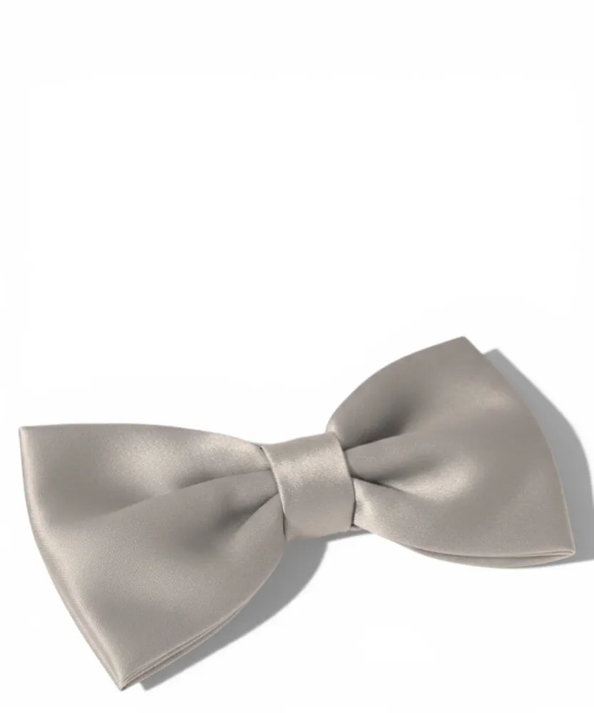 Classic Grey Satin Bow Tie Elegant Occasions