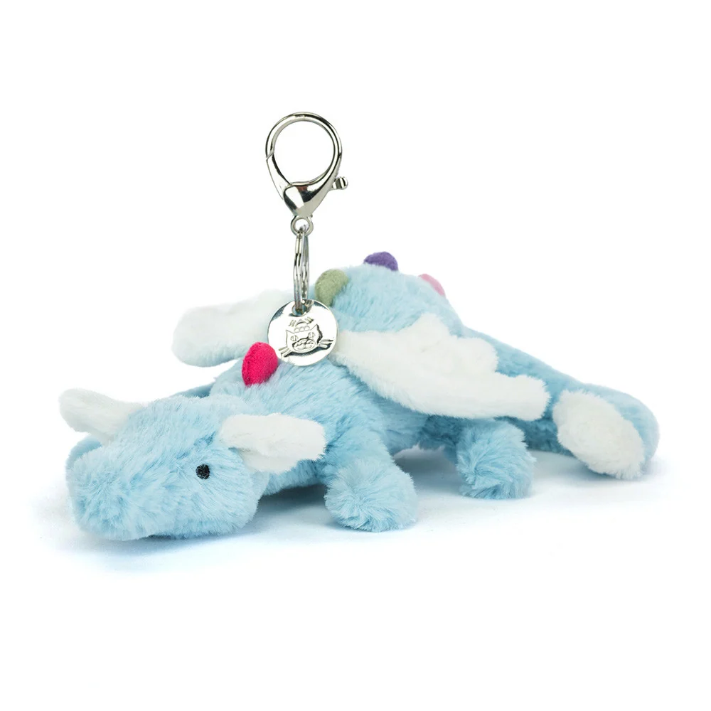 Jellycat Ключодържател син дракон 22 cm