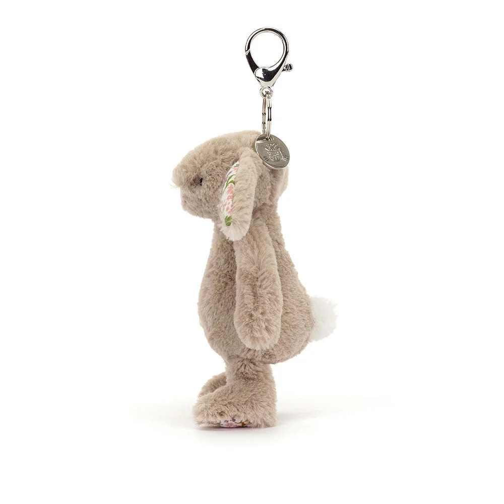 Jellycat Бебешко зайче ключодържател с цветни уши Бежово "венчелистче" 18 см