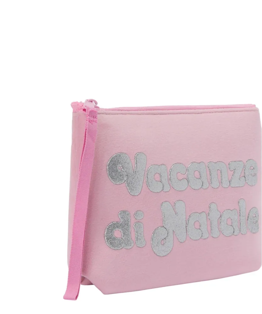 Aline pink wool-effect clutch "Christmas Holidays" – Special Edition