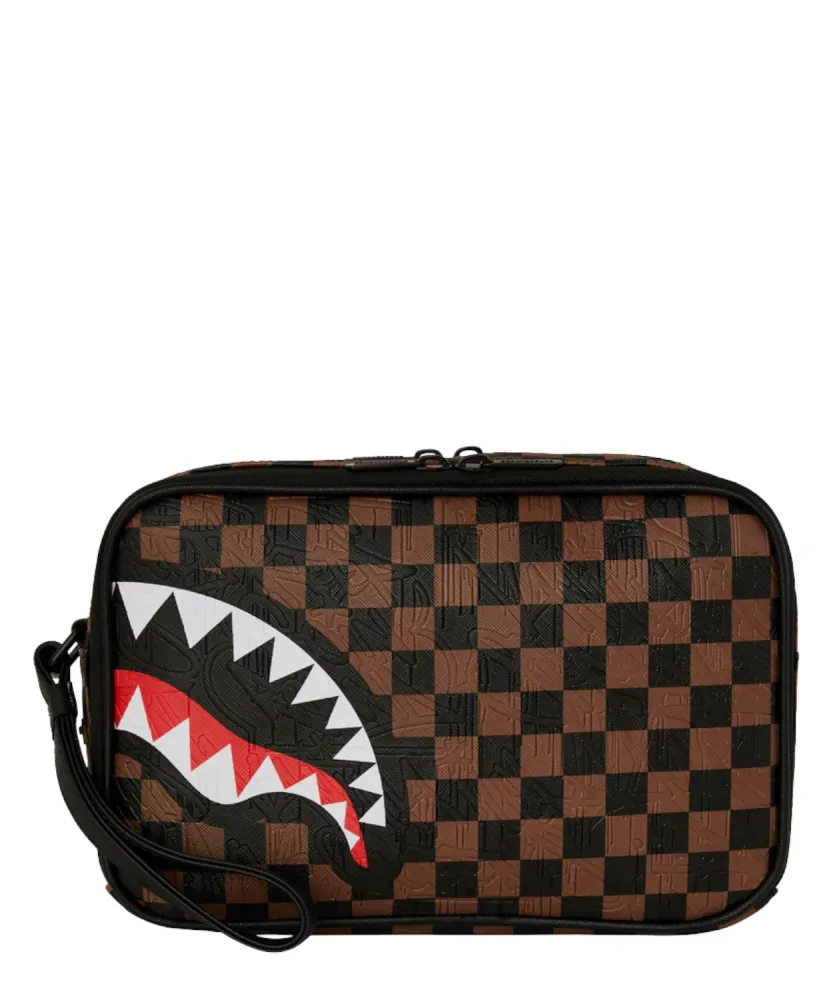 CHECK 2 EMBOSS Toiletry Bag – Brown