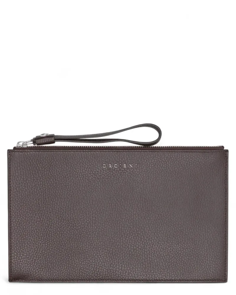 Large Micron Leather Pouch Wristlet and RFID