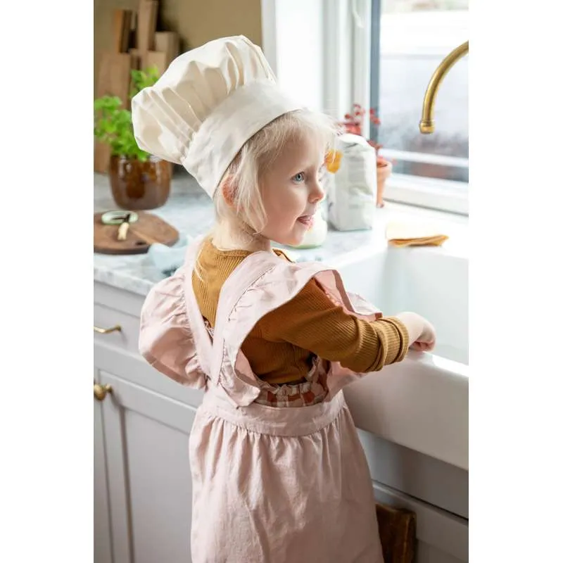 Sebra Children's apron chef hat - Dusty Pink/Classic White
