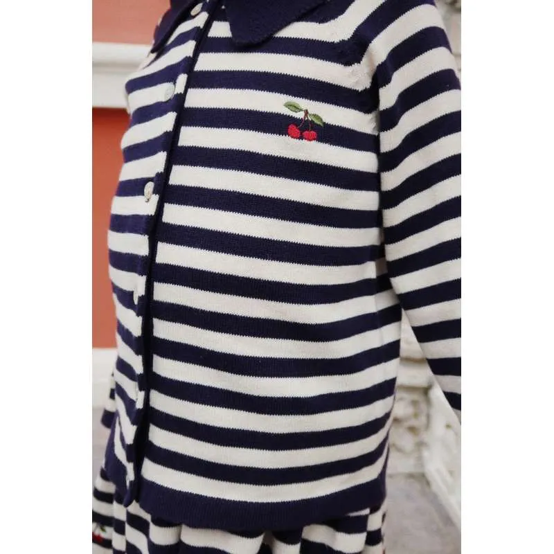 Konges Sløjd Venton Knitted Skirt - GOTS - Navy Stripe 18