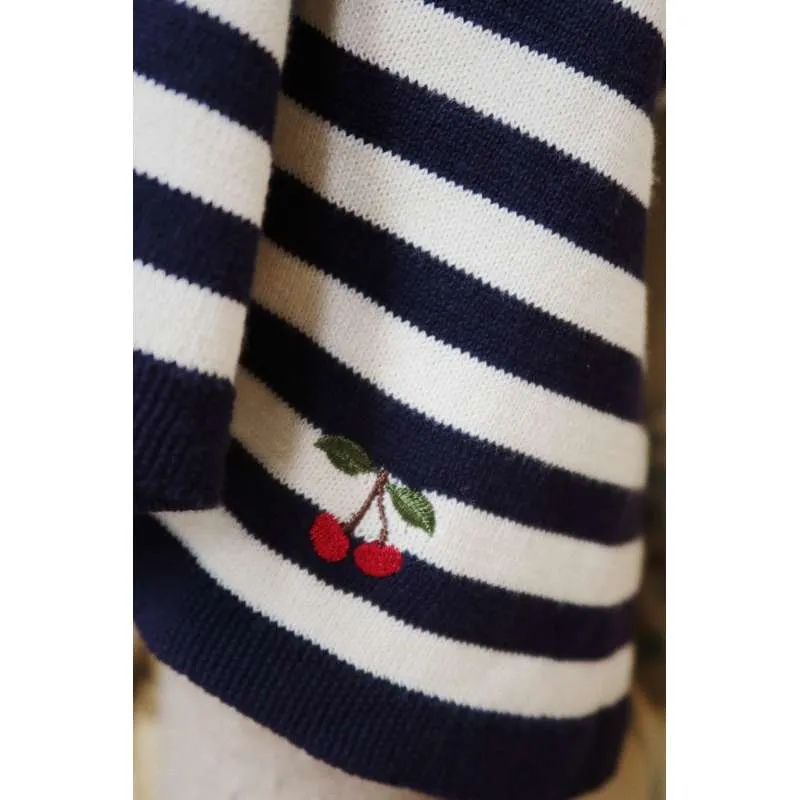 Konges Sløjd Venton Knitted Skirt - GOTS - Navy Stripe 18