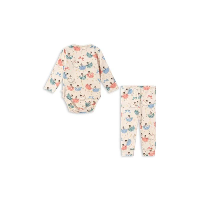 Графичен принт Konges Sløjd Basic Body/Pants Set - GOTS - Bow Ballerina 18