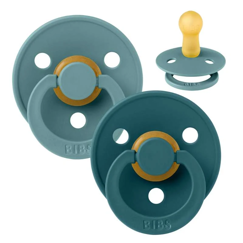 Bibs Round Colour Pacifier - 2-Pack - sz. 2 - natural rubberized - Island Sea/Forest Lake
