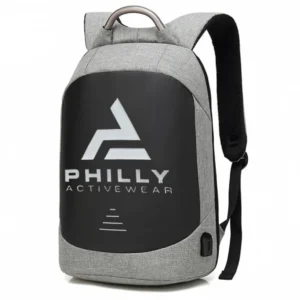PHILLY ACTIVE-WEAR Раница за лаптоп 16 инча с USB зарядно (сива)