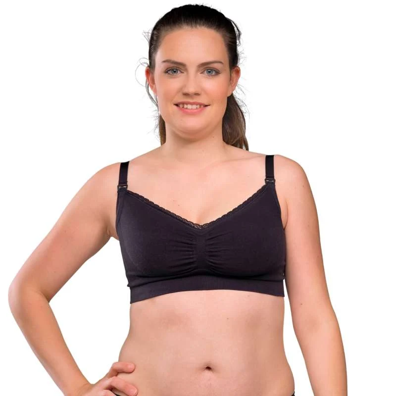Carriwell New Mum - Seamless Organic Nursing Bra (Black) Medium