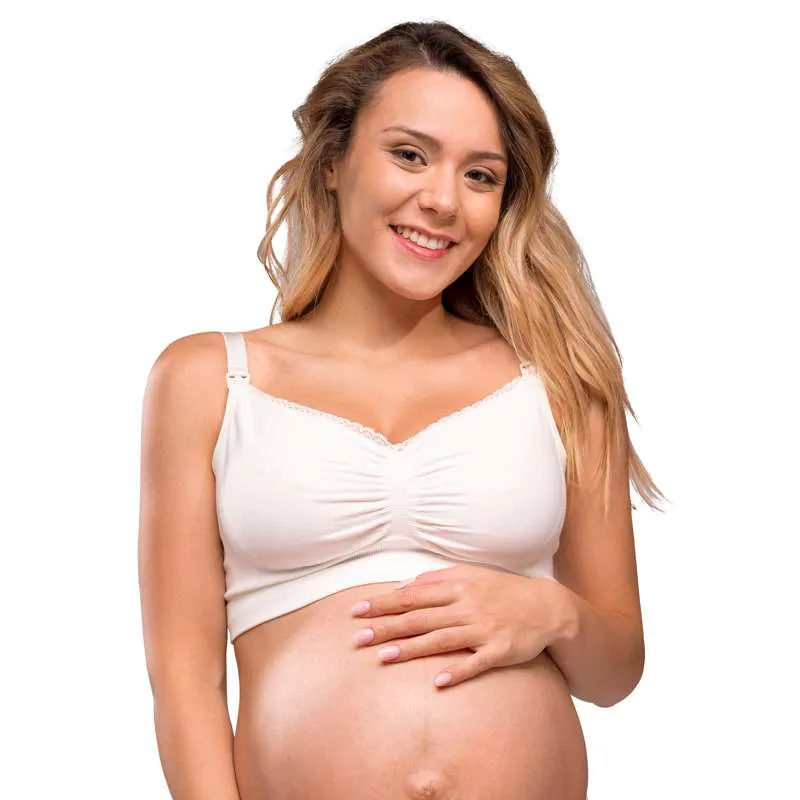 Carriwell New Mum - Seamless Organic Nursing Bra (White) Small