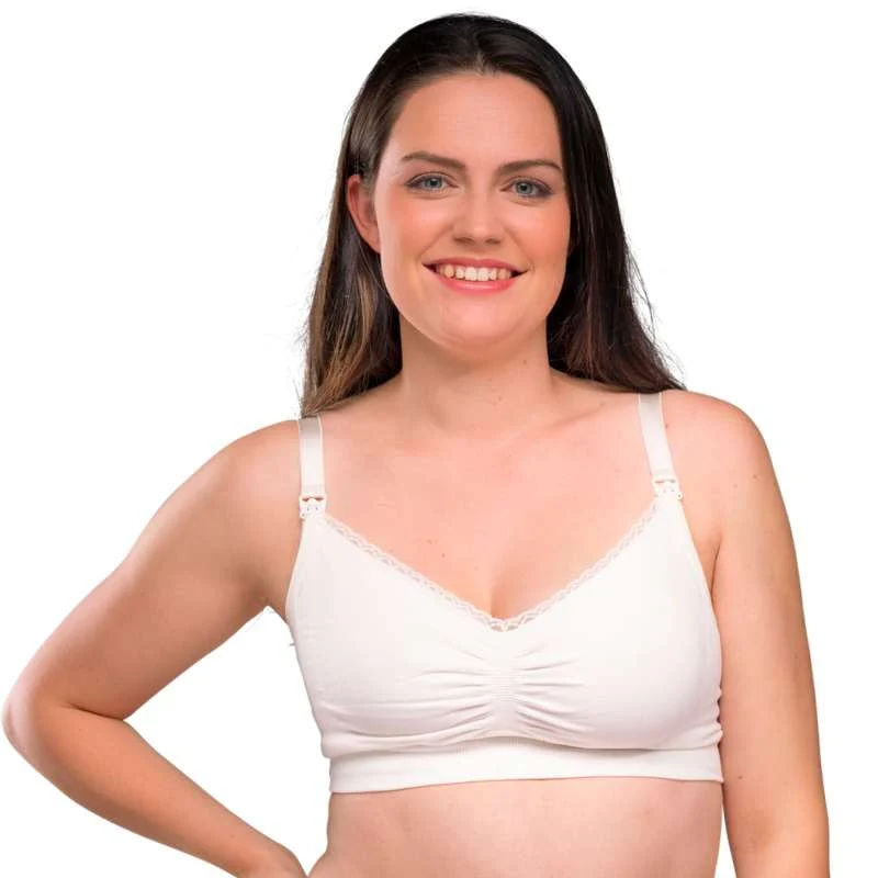 Carriwell New Mum - Seamless Organic Nursing Bra (White) Small