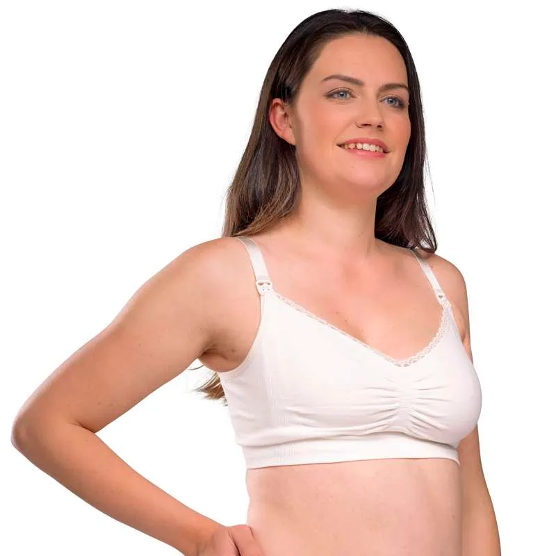 Carriwell New Mum - Seamless Organic Nursing Bra (White) Small