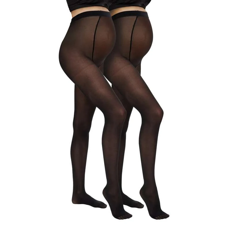 Mamalicious MLSABINE Maternity tights - 2-pack - Black