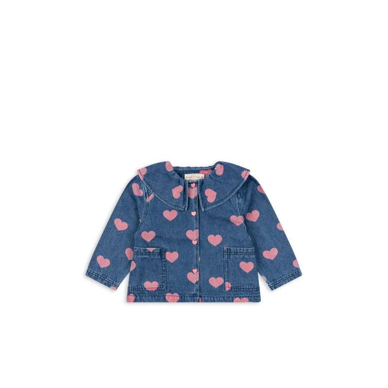 Konges Sløjd Magot Denim Blouse - GOTS - Bon Coeur Pink Cat Lovers