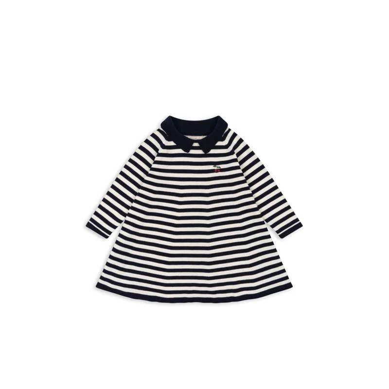 Konges Sløjd Venton Knitted Dress - GOTS - Navy Stripe