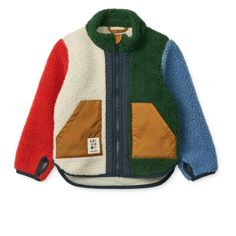 Liewood Noam Pile Jakke - Garden Green Multi Mix