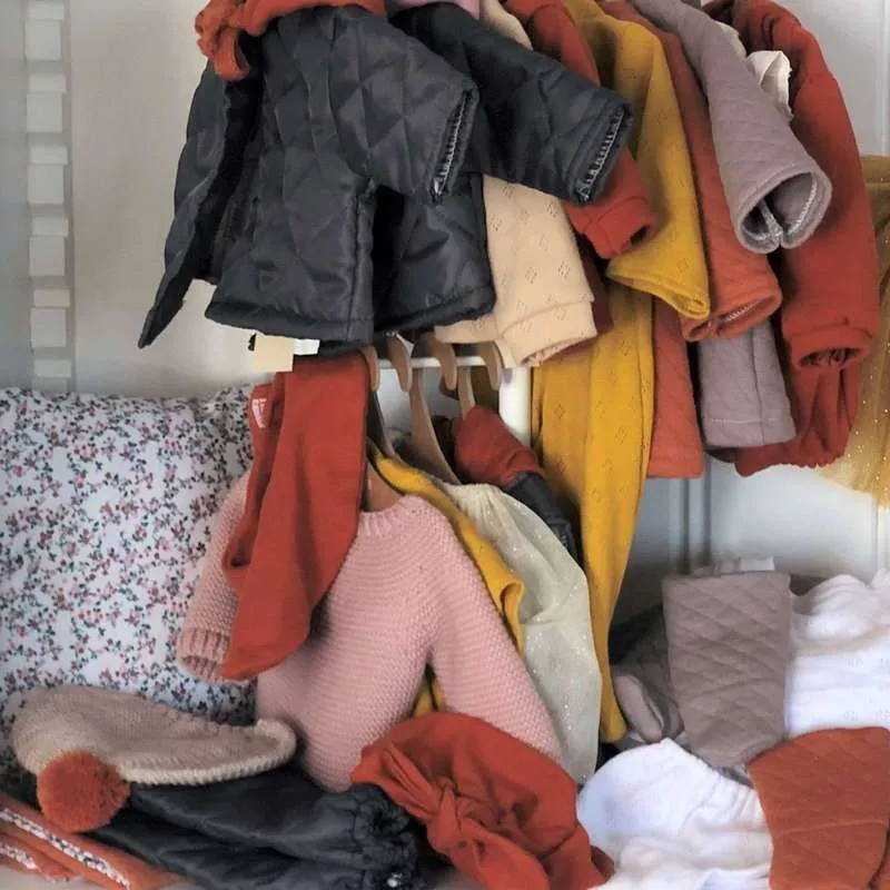 Memories Así Doll clothes - 43-46 cm. - Quilted Coat - Rust