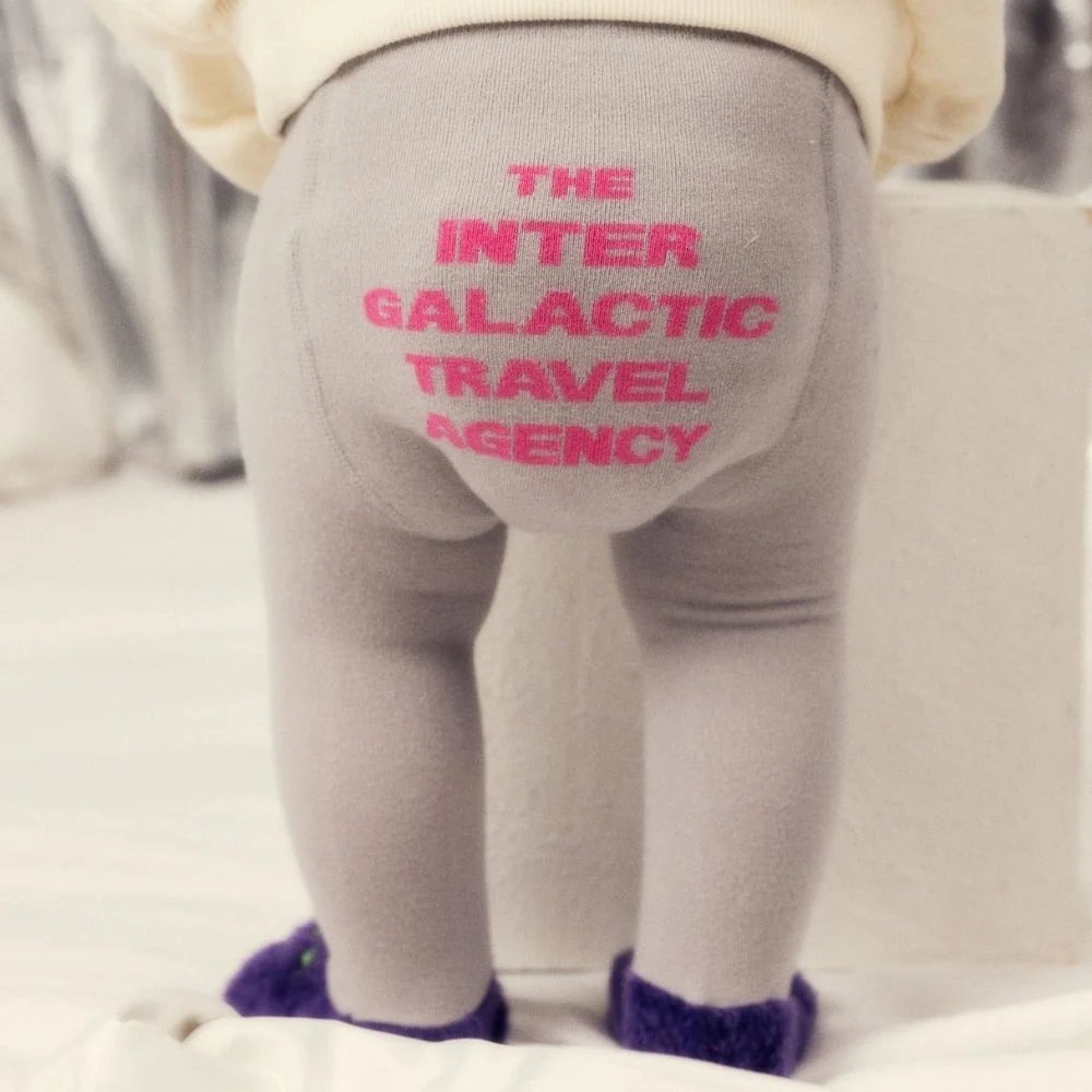Mini Rodini бебешки чорапогащник travel agency сив 68/74