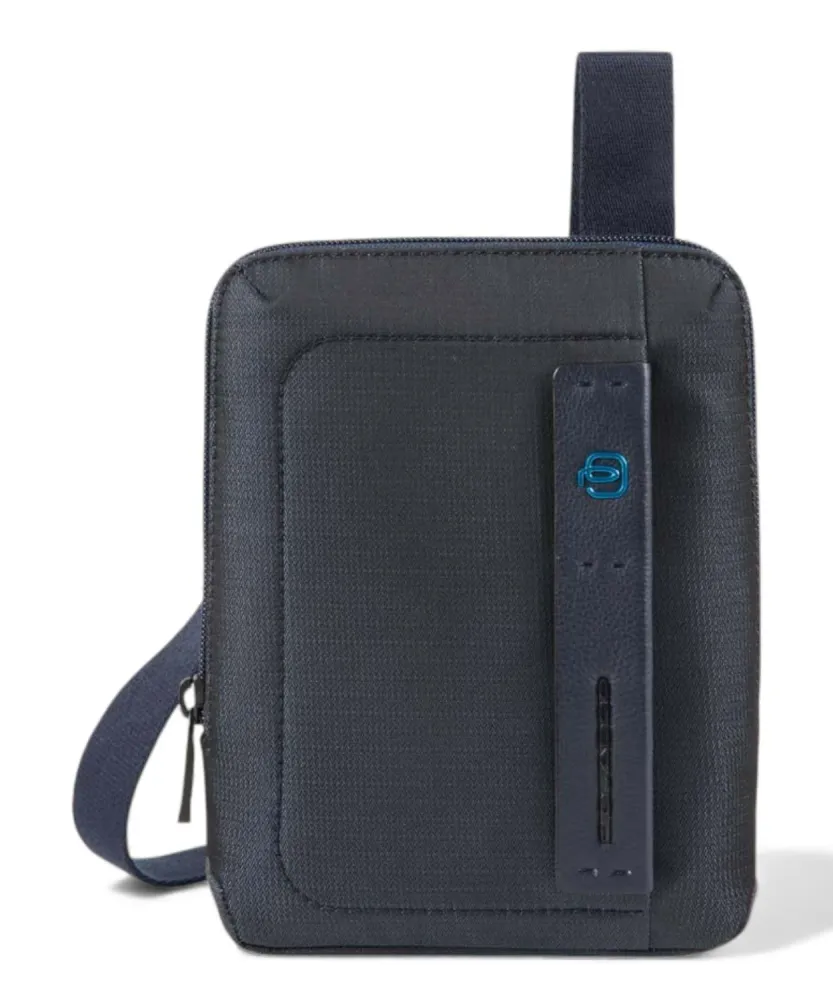 Men's Mini iPad Shoulder Bag Leather and Fabric