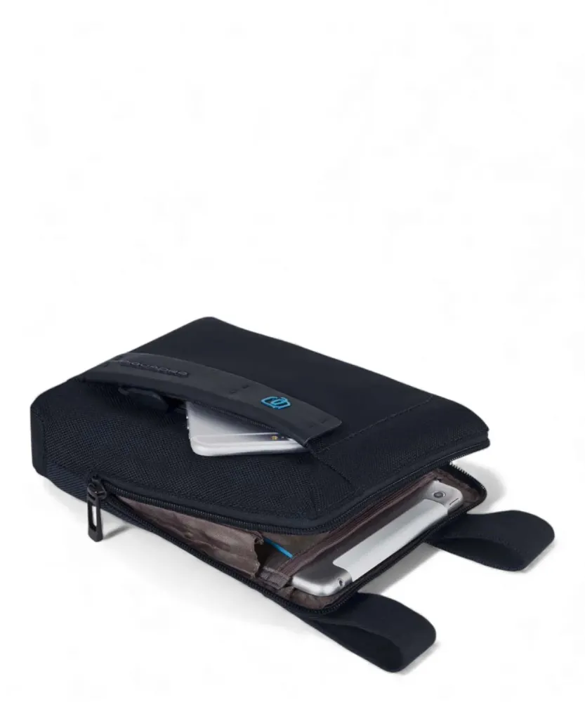 Men's Mini iPad Shoulder Bag Leather and Fabric