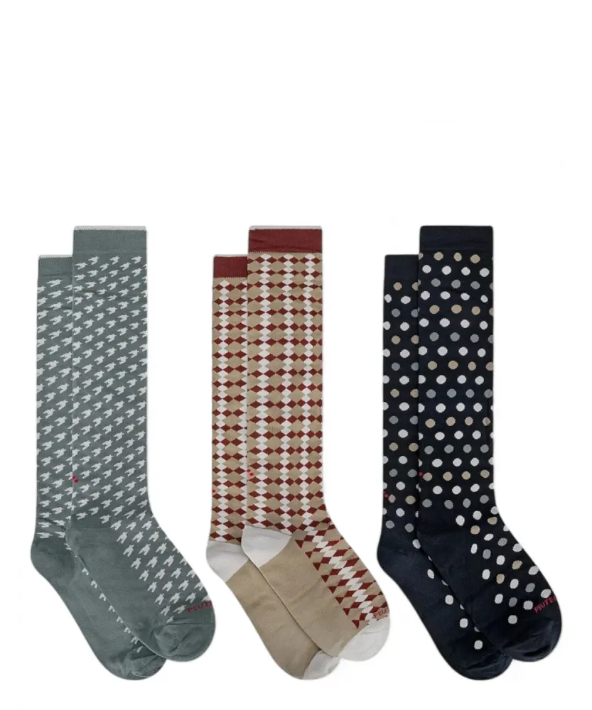 Set 3 Donatello Print 02 Patterned Cotton Blend Socks