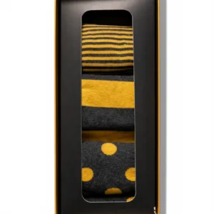 Set 3 men's socks yellow black Alta Milano