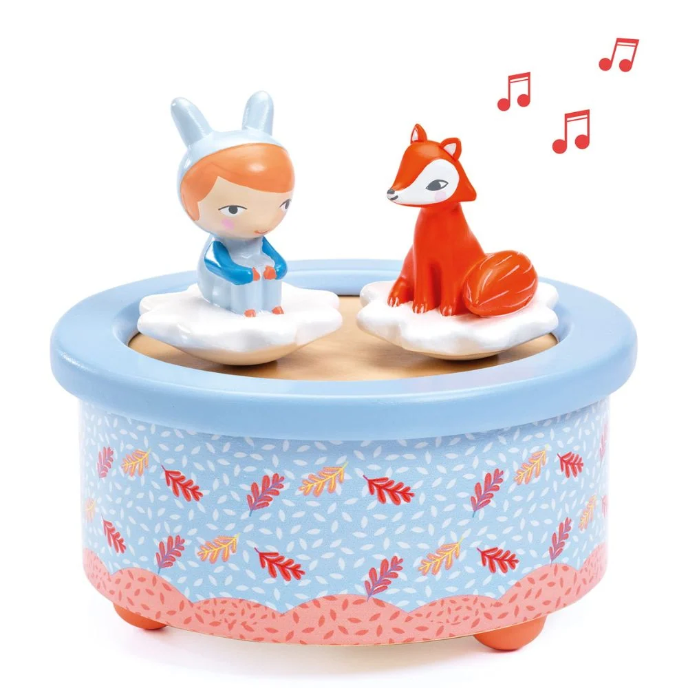 Djeco дървена музикална кутия за деца Fox Melody