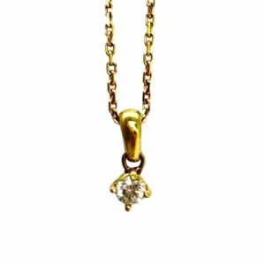 Колие от жълто злато и диамант 0,10 ct