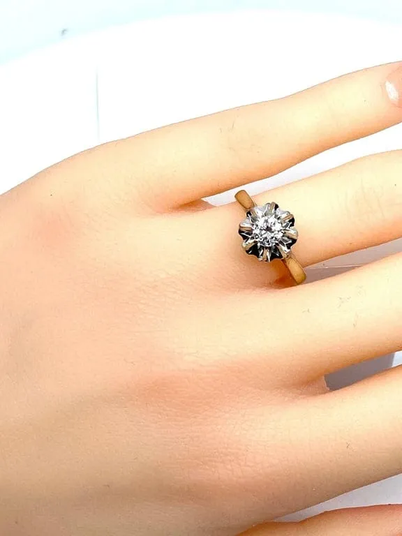Пръстен Солитер бяло злато диамант 0.40ct