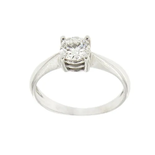 Пръстен Солитер - Диамант 0,50 ct от 18-каратово бяло злато