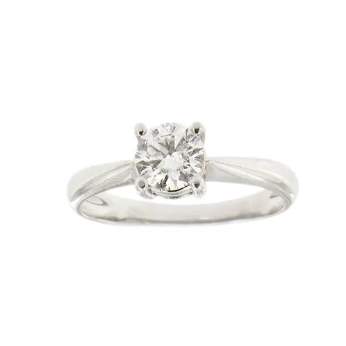 Пръстен Солитер - Диамант 0,50 ct от 18-каратово бяло злато