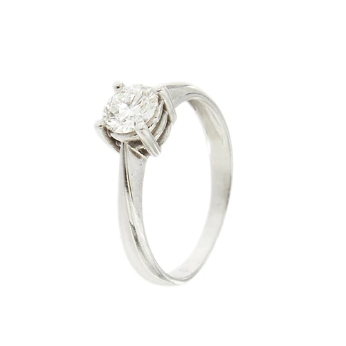 Пръстен Солитер - Диамант 0,50 ct от 18-каратово бяло злато