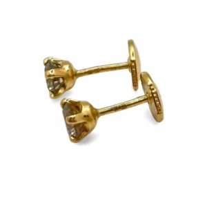 Обеци от жълто злато и диаманти 0,60 ct